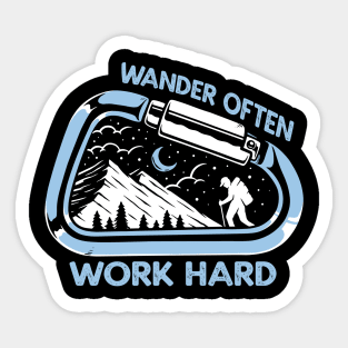 Wander Often Work Hard Adventurer Sticker